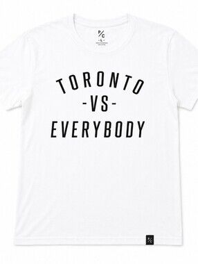 Peace Collective Unisex White Toronto Vs Everybody Tshirt Sz LG